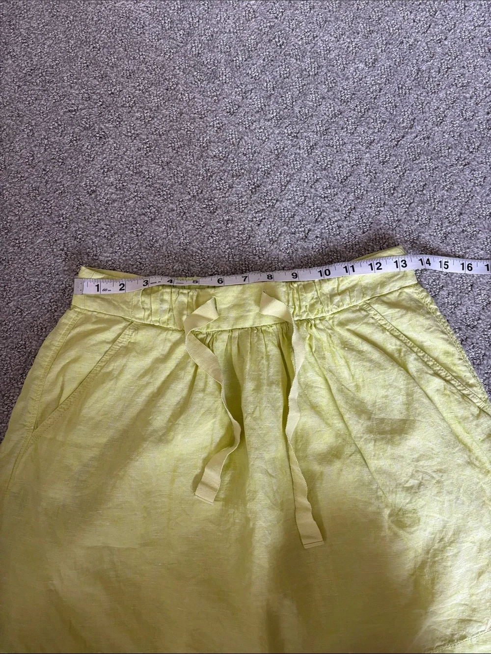 J. Crew Neon Lemon Yellow Linen Mini Skirt